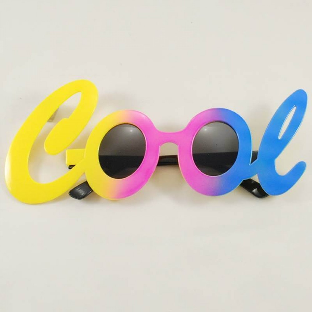 Colorful Party Glasses with "Cool" Text