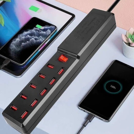 محول شحن USB بعشرة منافذ