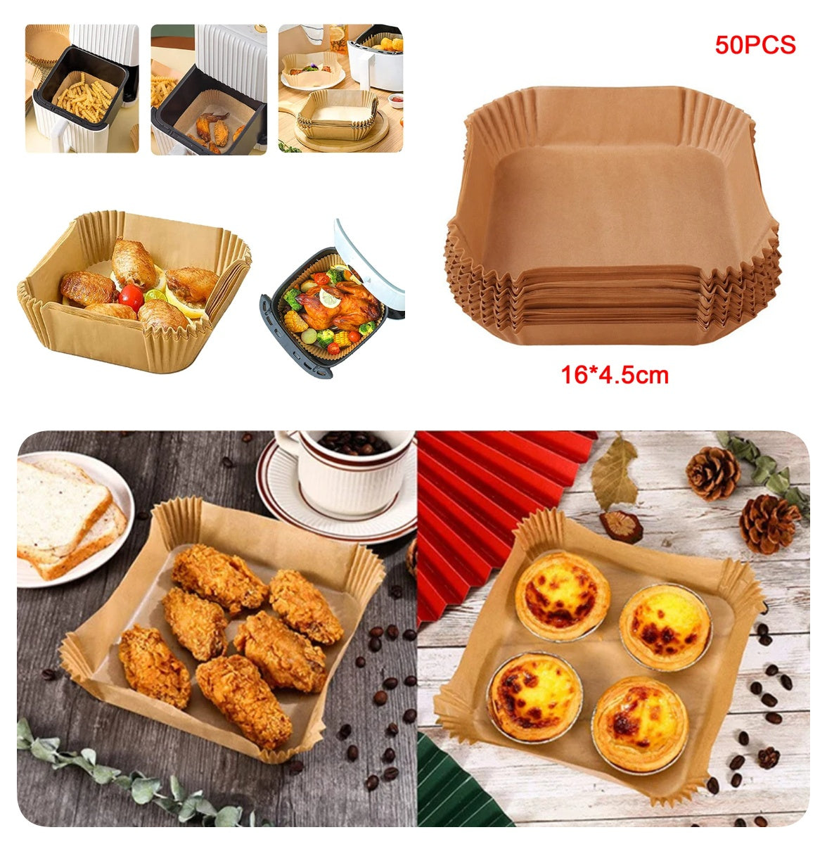 Large Air Fryer Liner 50 Pieces