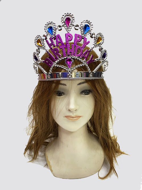 Silver Happy Birthday Lettered Birthday Crown