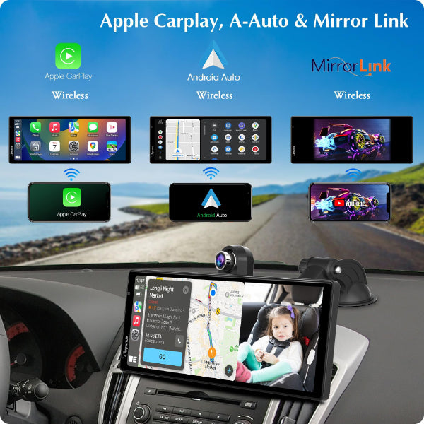 Apple و Android CarPlay بكاميرا مزدوجة العدسة