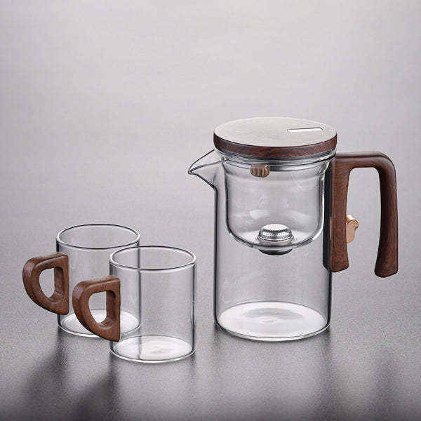 Automatic Glass Teapot and 2-Piece Glass Set