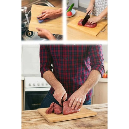 لوح تقطيع بامبو بمقبض معدني