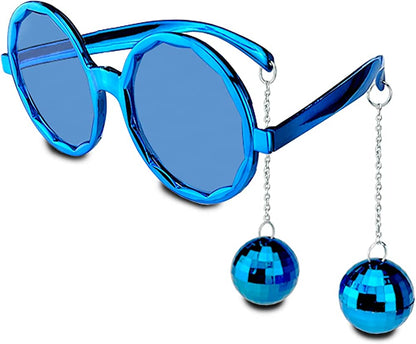 Blue Disco Ball Cube Party Glasses