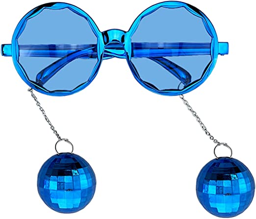 Blue Disco Ball Cube Party Glasses