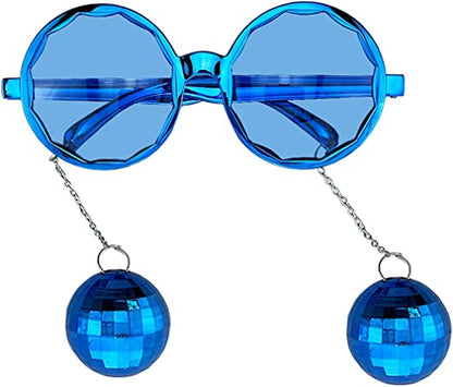 Blue Disco Ball Cube Party Glasses