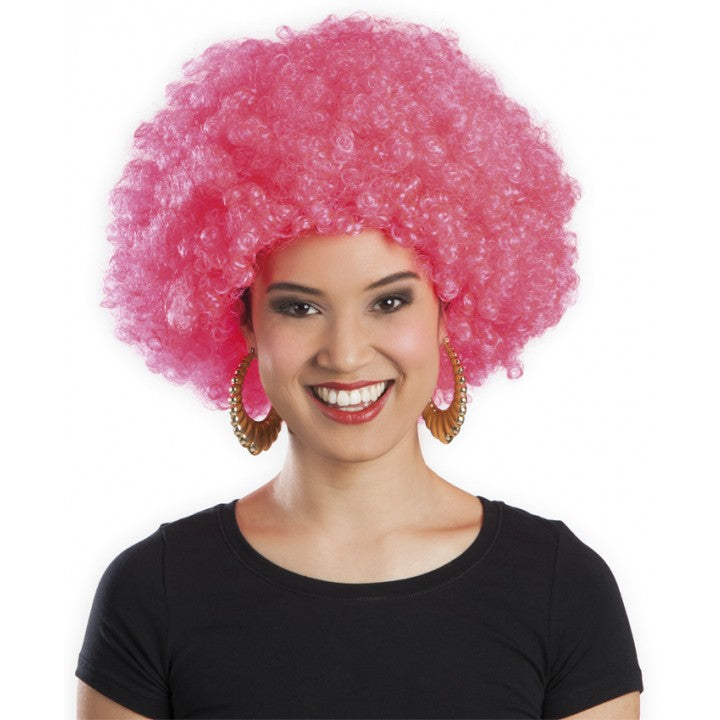 Pink Curly Afro Clown Party Wig