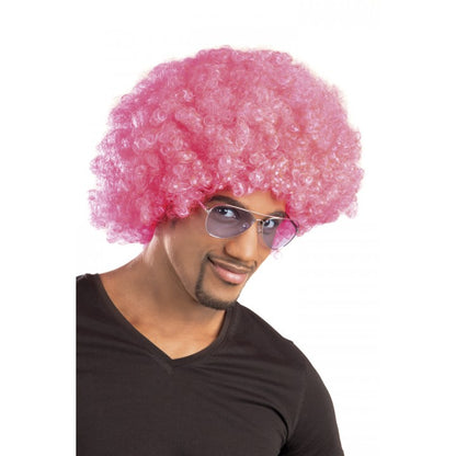 Pink Curly Afro Clown Party Wig