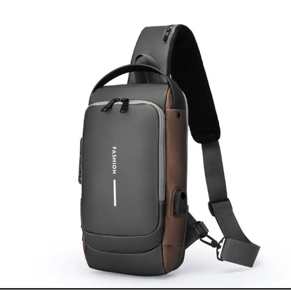 Men's Chest Bag with Power Bank Support