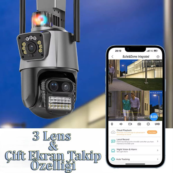 3 Lens Wi-Fi Security Camera