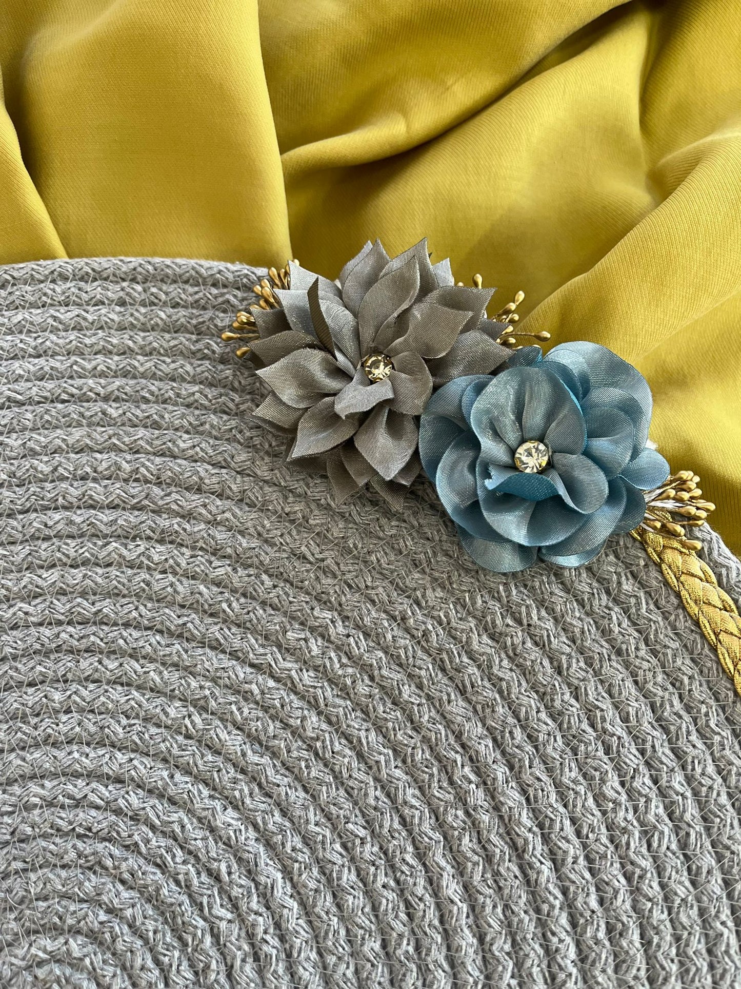 DecoHandy 39cm Floral Jute Knitted Placemat American Service