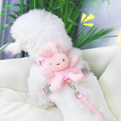 Pet Plush Teddy Bear Harness and Leash Set