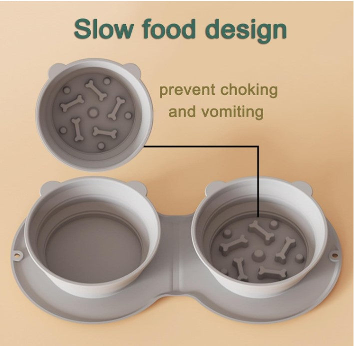Mikopet Foldable Double Food and Water Bowl