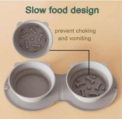 Mikopet Foldable Double Food and Water Bowl