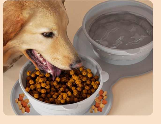 Mikopet Foldable Double Food and Water Bowl