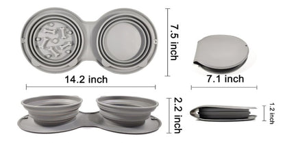 Mikopet Foldable Double Food and Water Bowl
