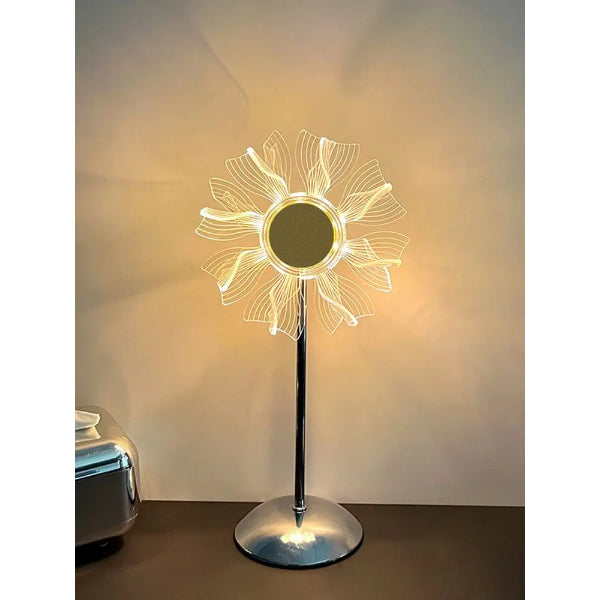 مصباح طاولة LED بتصميم زهرة