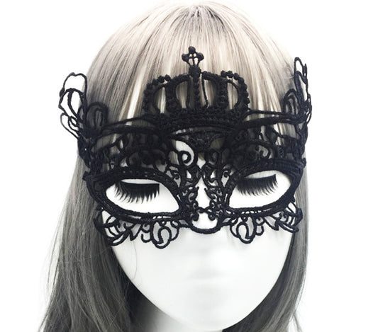 Black Lace Embroidered Ball Mask No. 9