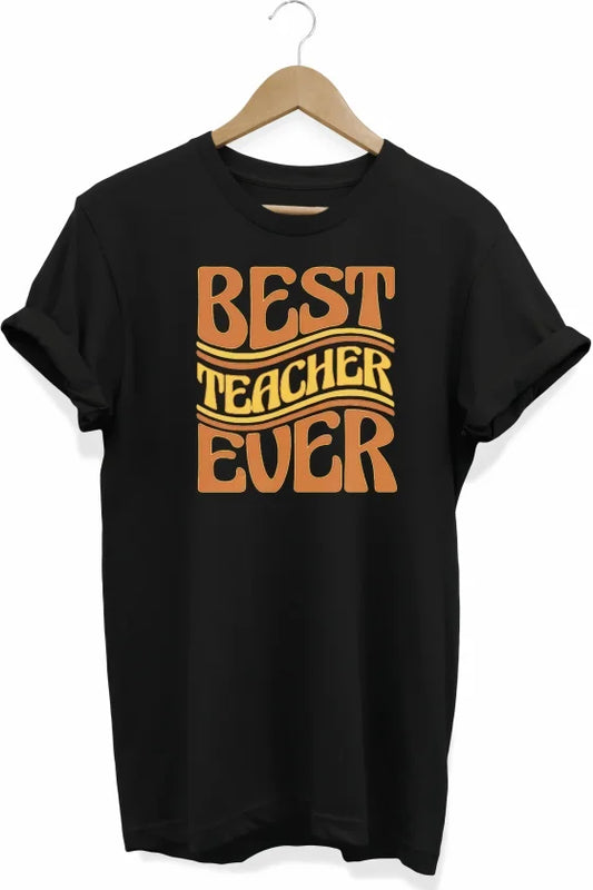 24 Kasım Öğretmenler Günü Hediye Baskılı Oversize Bisiklet Yaka T-shirt - Siyah