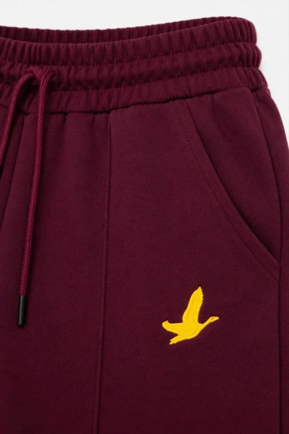 Osy Modal Yumuşak Dokulu Cima Dikişli Nakışlı Cepli Oversize Bol Paça Eşofman Altı - Bordo