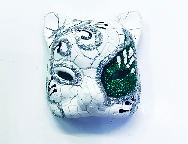 Green Ceramic Venetian Cat Magnet
