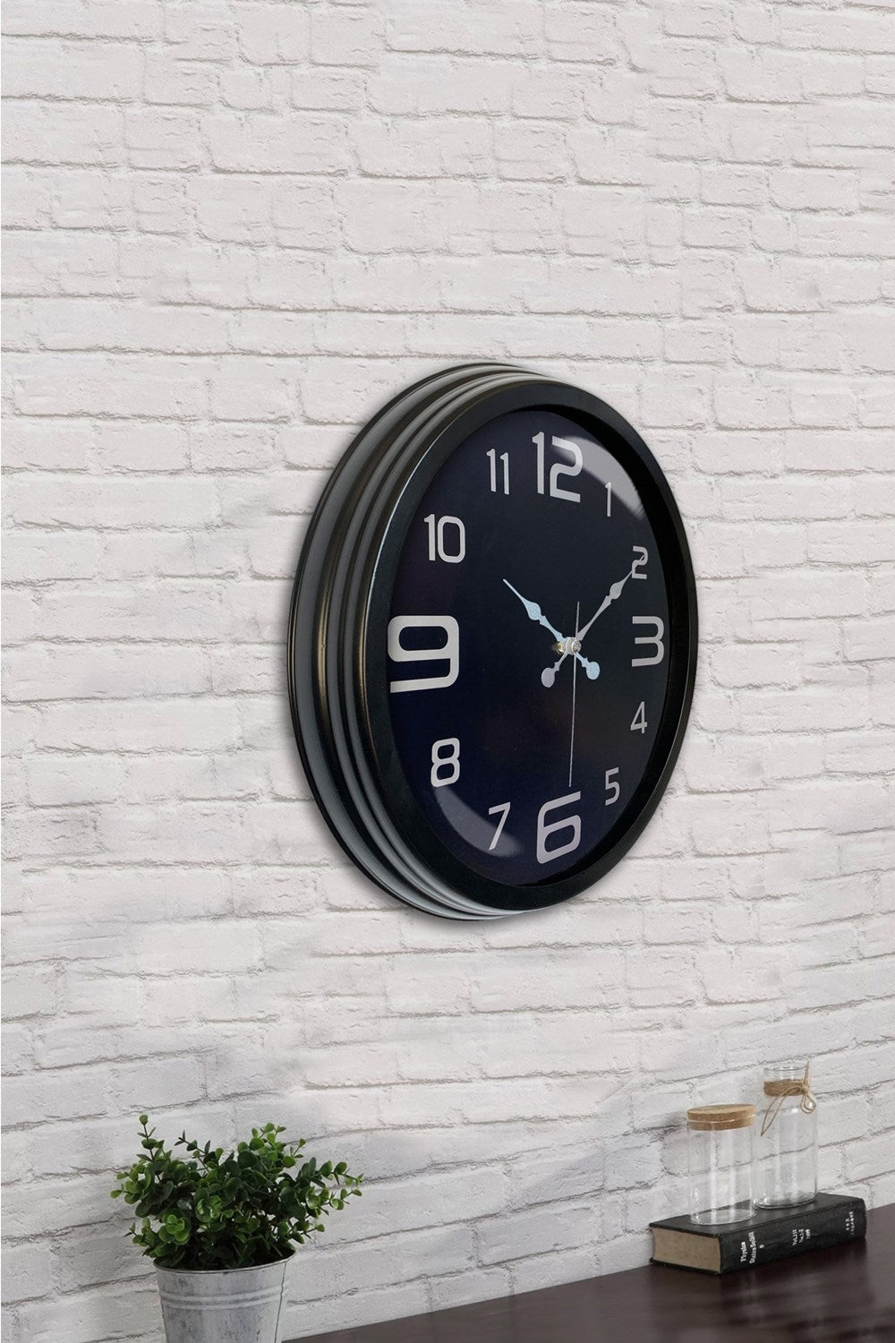 40 cm Siyah Metal Modern Duvar Saati