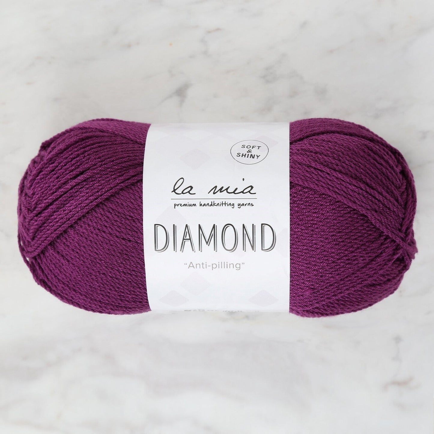 La Mia Diamond خيط حياكة يدوي بنفسجي داكن - L019 - 34261
