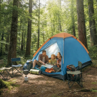 Starixa® 4 Kişilik Kamp Çadırı Manuel Kurulum Düz Kapılı Outdoor Dayanıklı Kamp Doğa Çadırı 200 x 200 x 110 cm