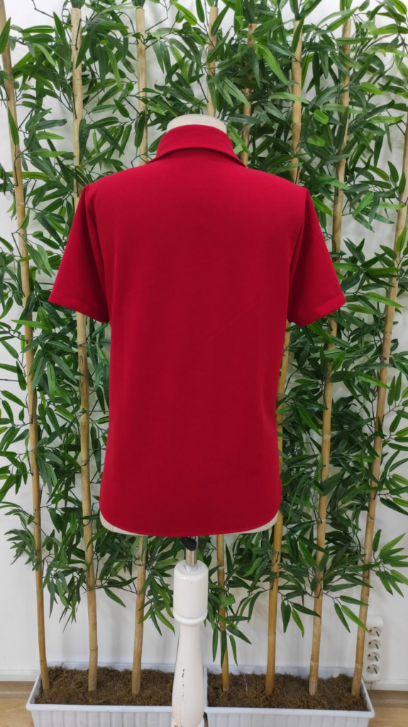 Kadın Kısa Kollu Ceket Yaka önü Fermuarlı Cep Detay Kısa Kol Ithal Krep Bluz