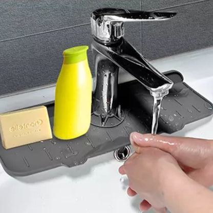Starixa® Lavabo İçin Silikon Esnek Mat Musluk Sapı Damlama Tutucu Raf Mutfak Tezgahı Sıçrama Koruma