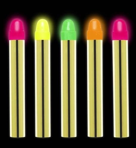 Mey İthalat® Fosforlu Glow Parti Boyası 6 lı - Karanlıkta Parlayan Yüz Boyası