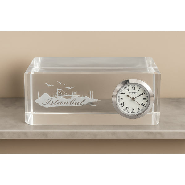 Istanbul-Themed Crystal Clock Ornament