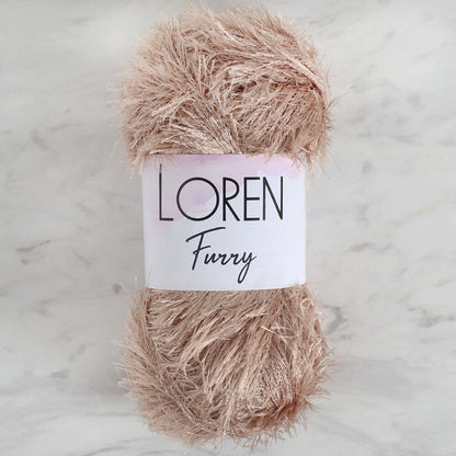 Loren Furry Beige Hand-Knitted Yarn - RF053 - 34060