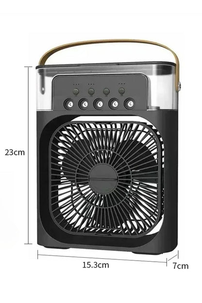 Starixa® Taşınabilir 3 Farklı Mod Ayarlı 7 Farklı Led Işıklı Sulu Soğutmalı Taşınabilir Masaüstü USB Fan Vantilatör