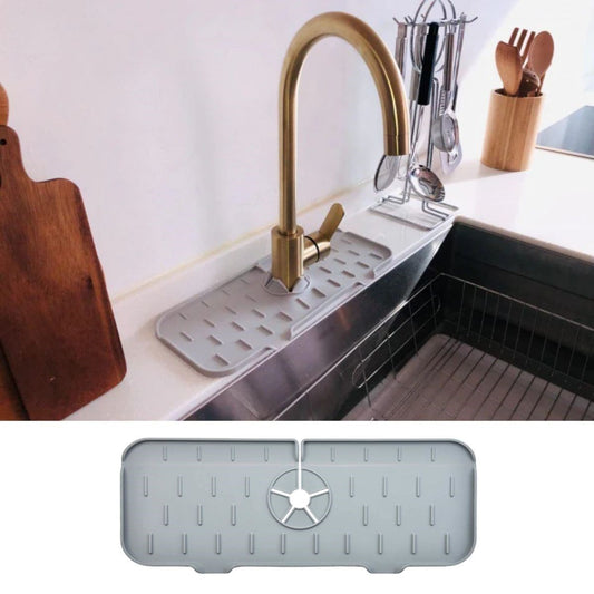 Starixa® Lavabo İçin Silikon Esnek Mat Musluk Sapı Damlama Tutucu Raf Mutfak Tezgahı Sıçrama Koruma