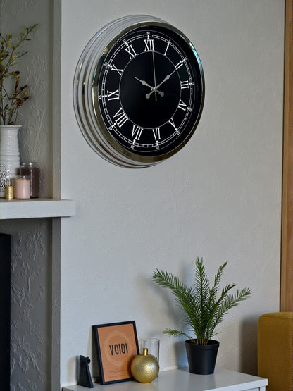 Elegance 40 Cm Metal Krom Duvar Saati