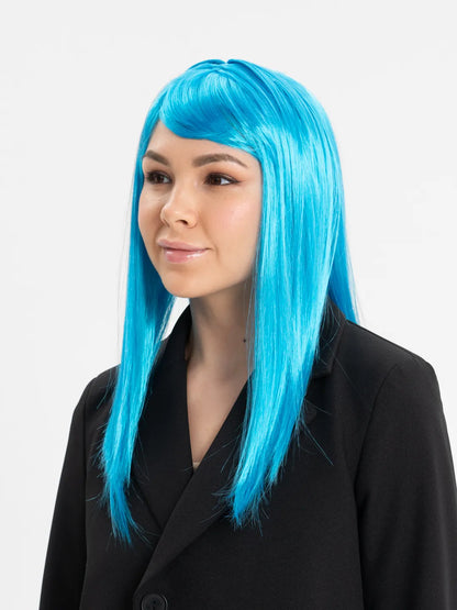 Light Blue Long Straight Party Wig (5347)