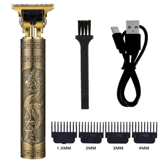 Starixa® Vintage Görünümlü Güçlü 4 Farklı Başlıklı USB ŞarjlI Manuel Tıraş Makinası