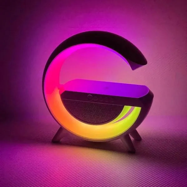 مكبر صوت RGB مع حامل شحن لاسلكي