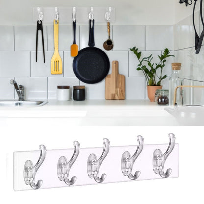 Starixa® 5'li Güçlü Yapışkanlı Şeffaf Duvar Askısı Banyo Mutfak Düzenleyici Pratik Askılık