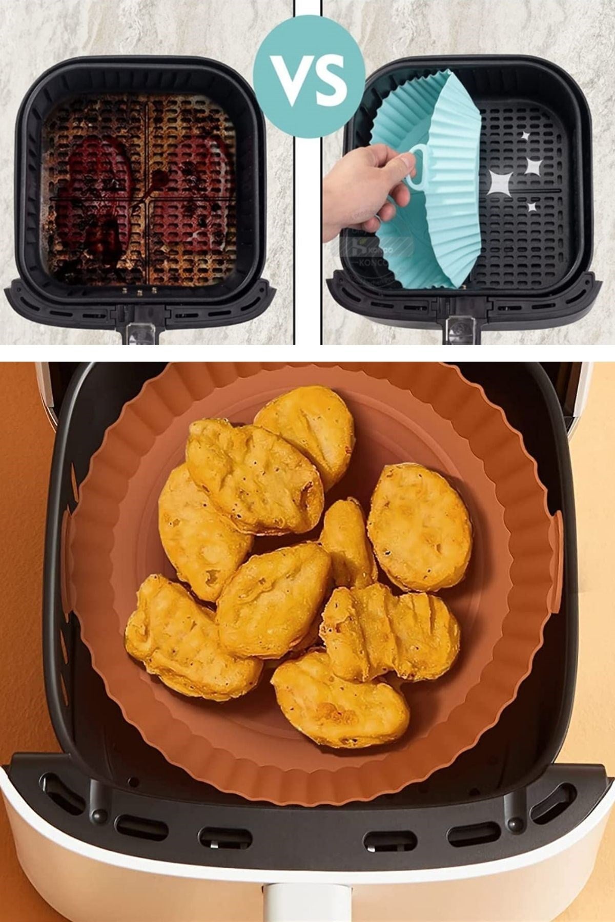 Starixa® Renkli Isıya Dayanıklı Yıkanılabilir Silikon Fırın Ve Airfryer Yuvarlak Model Pişirme Matı 20 Cm