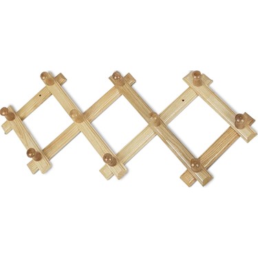 WOODEN 10-ARM ACCORDION WALL HANGER (5347)