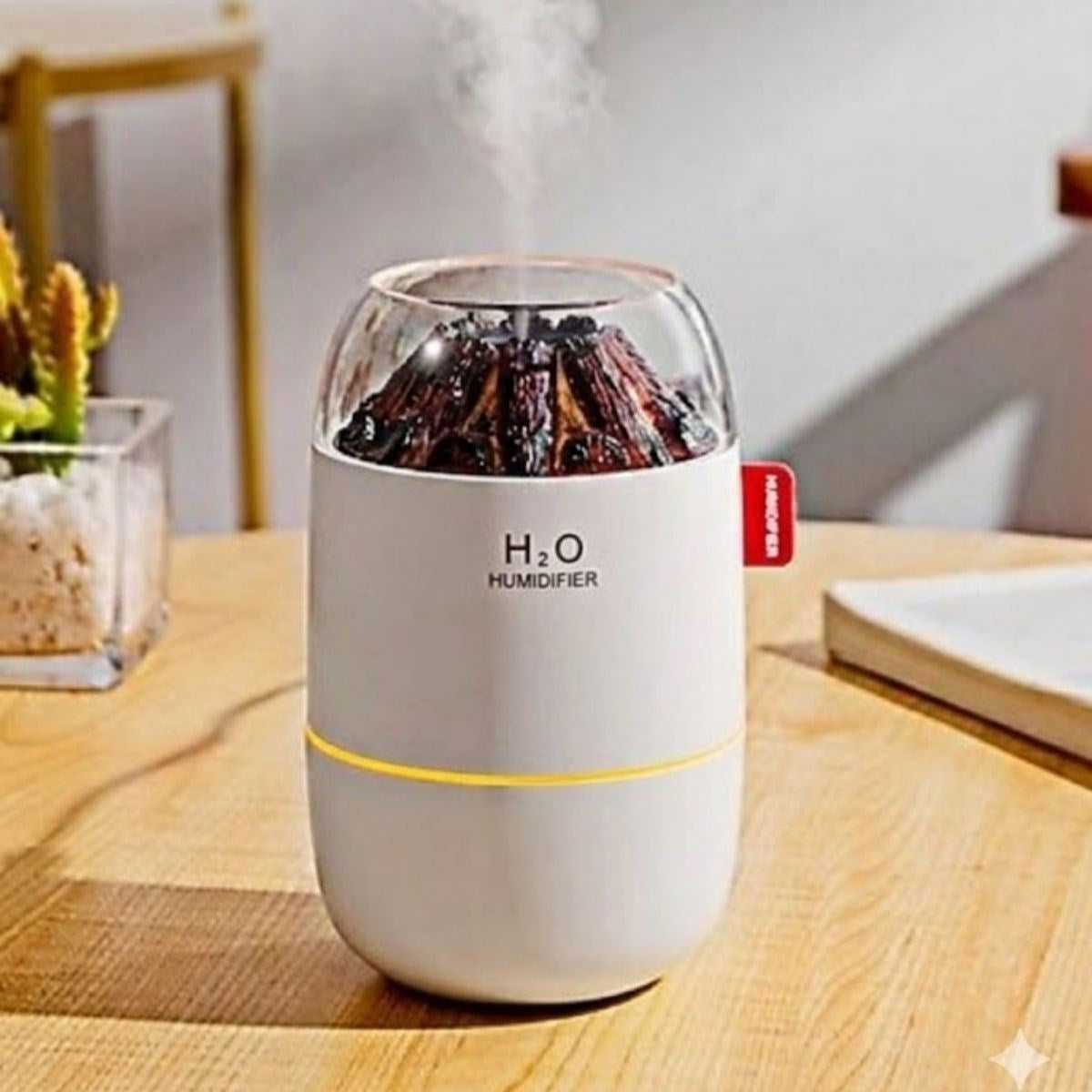 Ahşap Odun Ateşi Tasarımlı 280 Ml Ultrasonik Hava Nemlendirici & Aroma Difüzör - Soğuk Buhar Makinesi, Led Işıklı, Ortam Nemlendirici (5347)
