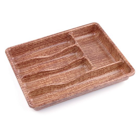 AHŞAP RENK - 5 BÖLMELİ ÇEKMECE İÇİ KAŞIKLIK 36X29CM (5347)