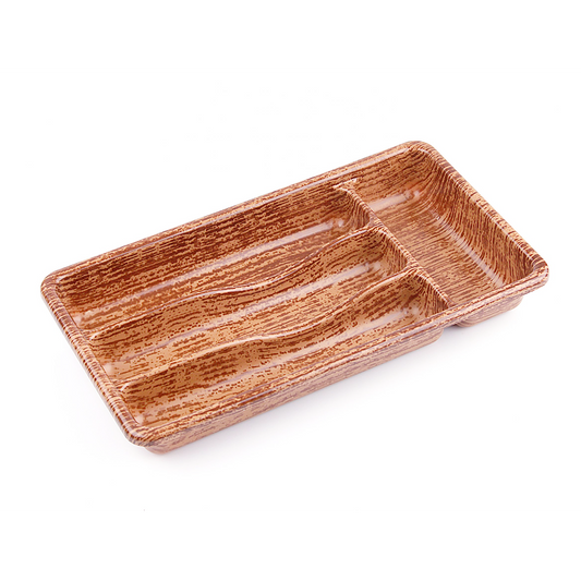 AHŞAP RENK - 4 BÖLMELİ ÇEKMECE İÇİ KAŞIKLIK 36X20CM (5347)