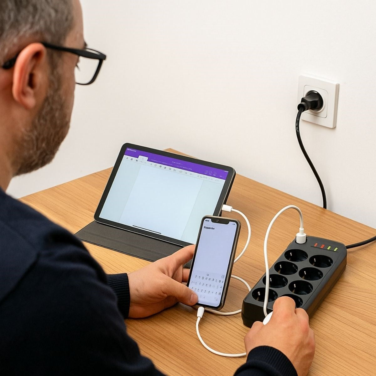 Akım Korumalı Termal Uzatma Kablosu - 8 Priz, 2 USB ve 2 Type-C Girişli, Güçlü Çoklu Priz (5347)