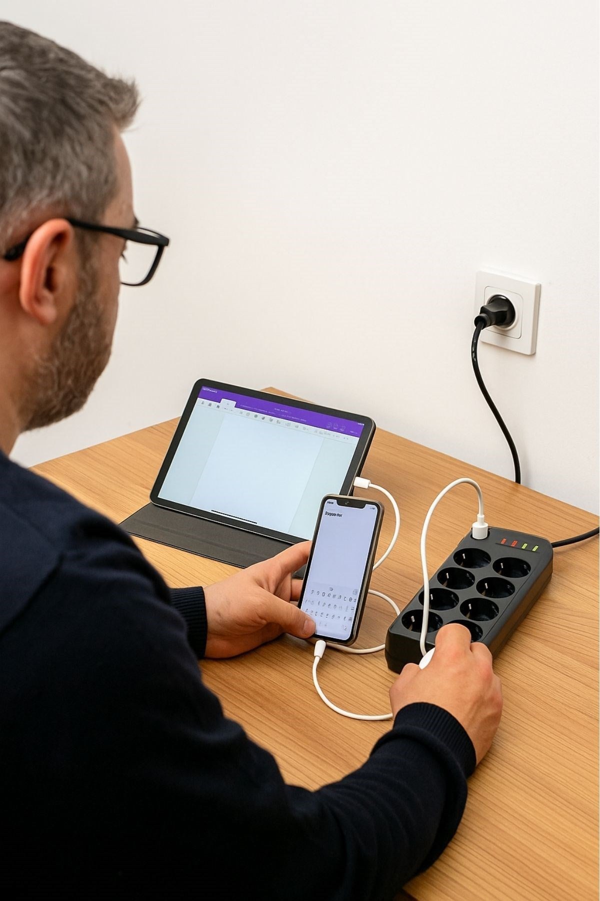 Akım Korumalı Termal Uzatma Kablosu - 8 Priz, 2 USB ve 2 Type-C Girişli, Güçlü Çoklu Priz (5347)