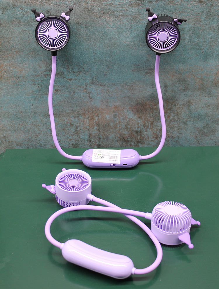 Kuromi Rechargeable Neck Fan Ventilator 2-Speed Model 1