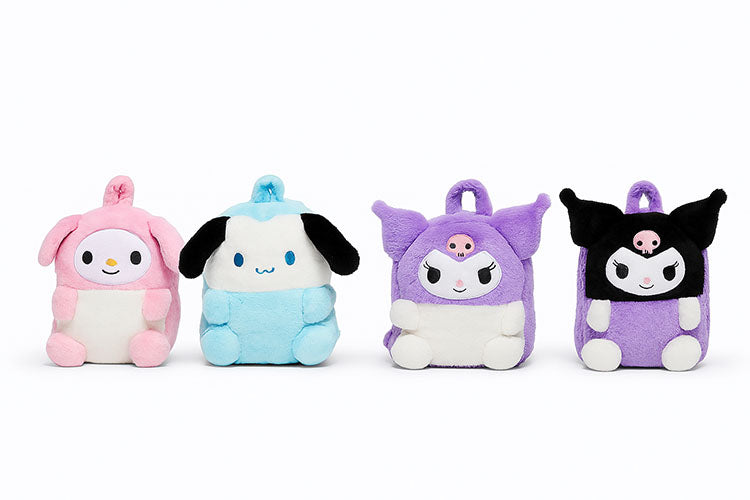 Plush Kuromi My Melody and Cinnamoroll Backpack