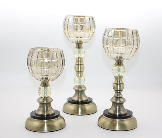 Glass Triple Candelabra
